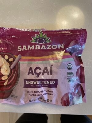 Açaí Unsweetened front packaging