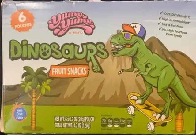 Dinosaurs fruit snacks
