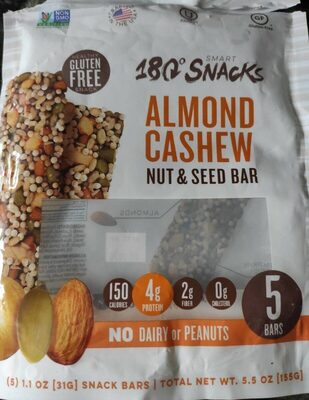 Almond Cashew Nut and Seed Bar front packaging