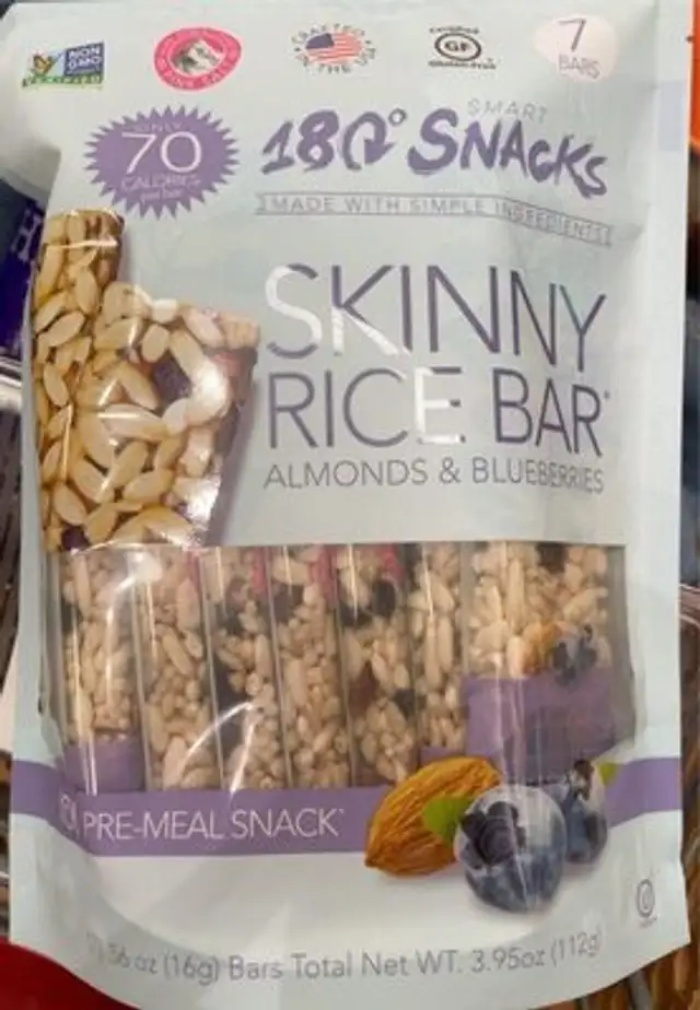 Skinny Rice Bar Almonds amd Blueberries