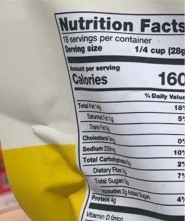 Truffle almond pecan nutrition facts table
