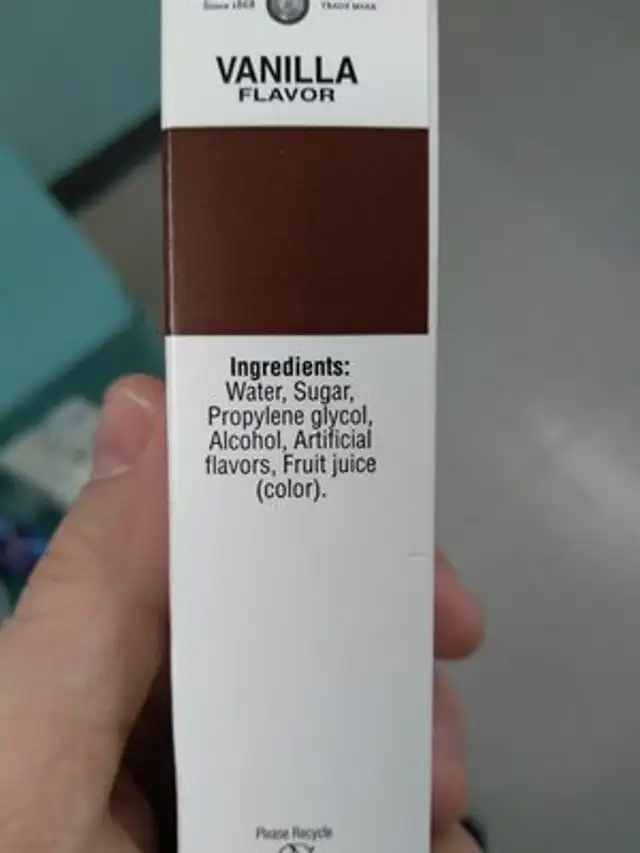 Vanilla flavor ingredients label