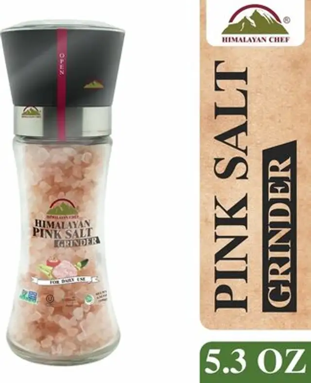 Natural pink salt coarse grinder