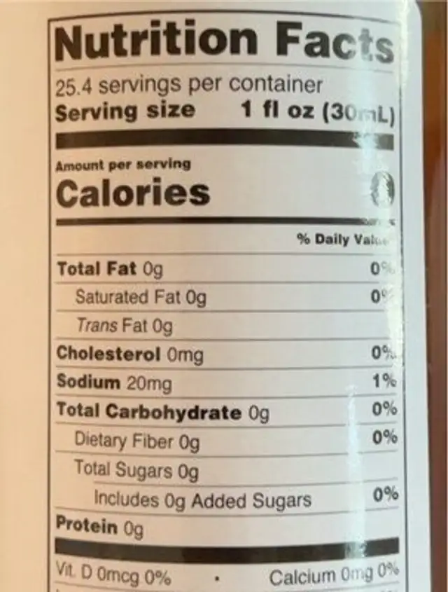 Cinnamon toasted vanilla nutrition facts table