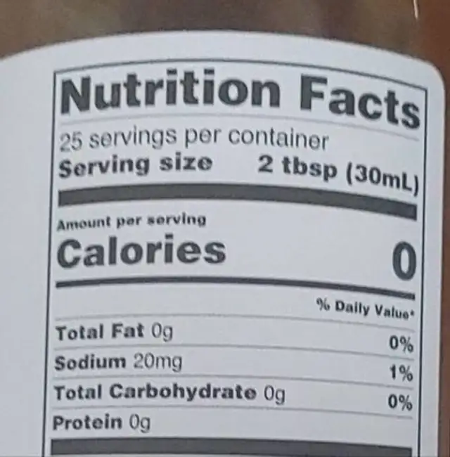 Vanilla Cream Brulée nutrition facts table