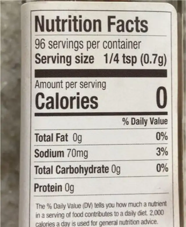 Lumber Jack nutrition facts table