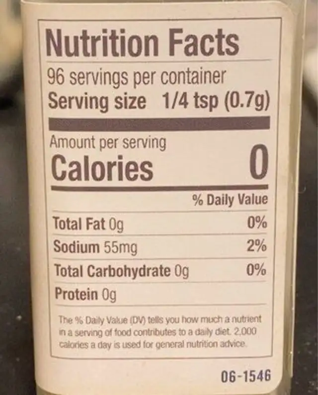 Grate State Cheesy Blend nutrition facts table