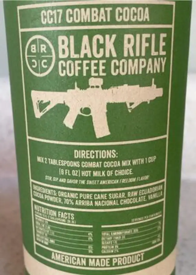 CC17 Combat Cocoa nutrition facts table