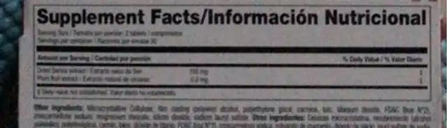 Ciruelax nutrition facts table