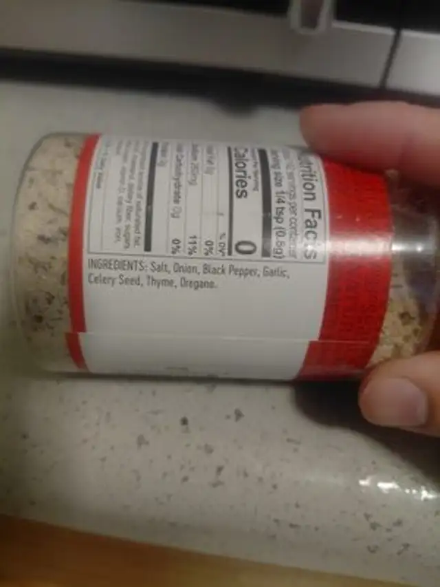 Original mixed-up salt ingredients label
