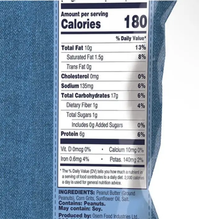 Bamba peanut butter puffs ingredients label