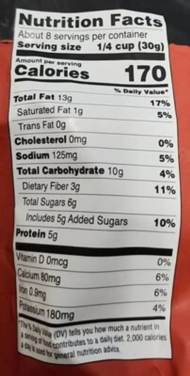 Rufus Teague Hot BBQ Honey Roasted Almonds nutrition facts table