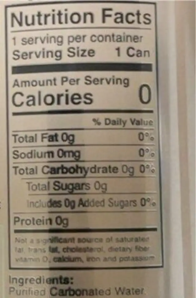 Peach nutrition facts table