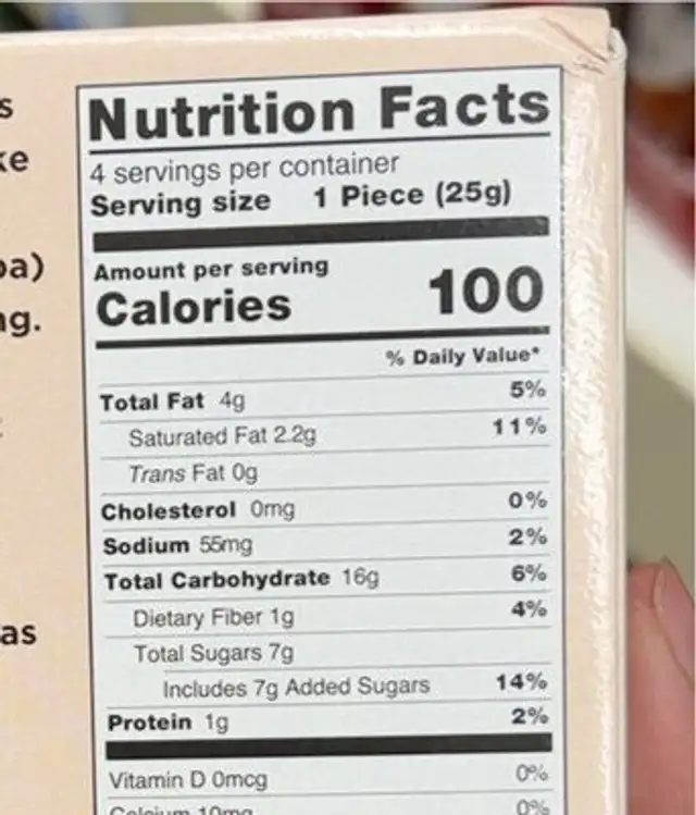 Bubble milk tea cakes nutrition facts table