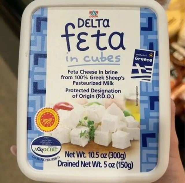 Delta feta cheese in brine cubes
