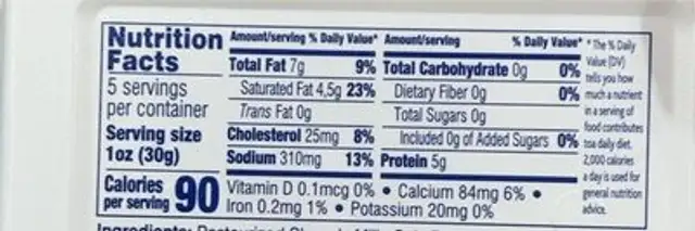 Delta feta cheese in brine cubes nutrition facts table