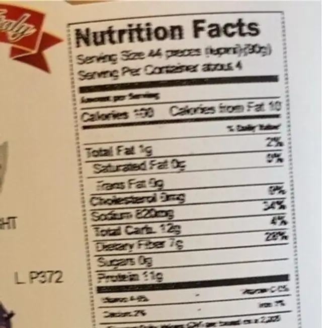 Lupini beans nutrition facts table