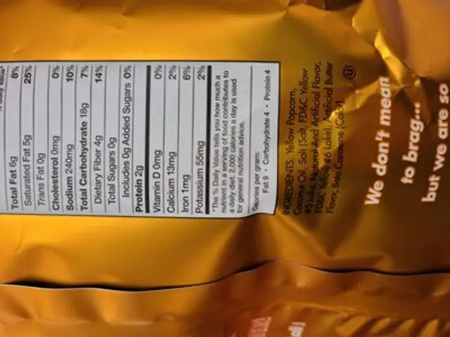 The best 35 calorie ingredients label