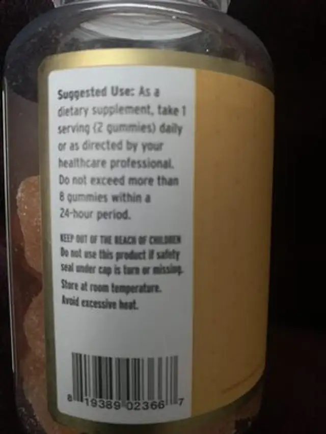 Unknown nutrition facts table