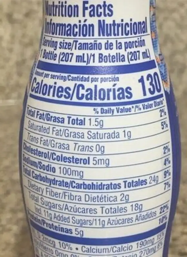 Yogurt smoothie probiotics nutrition facts table
