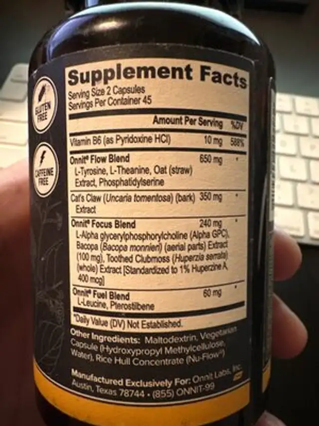 Unknown nutrition facts table