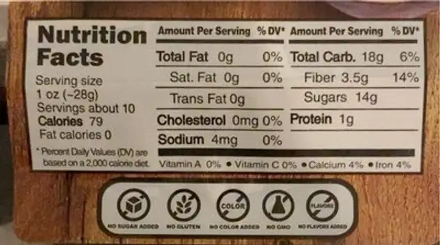 Nutty & fruity black mission nutrition facts table