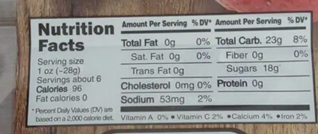 Strawberries nutrition facts table