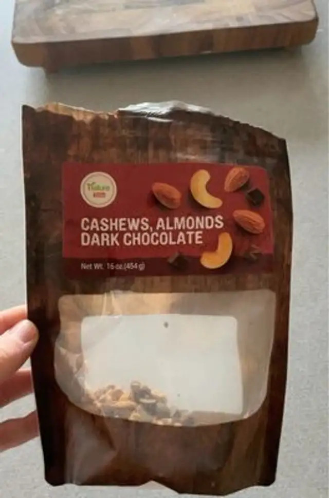 Cashews, almonds dark chocolate