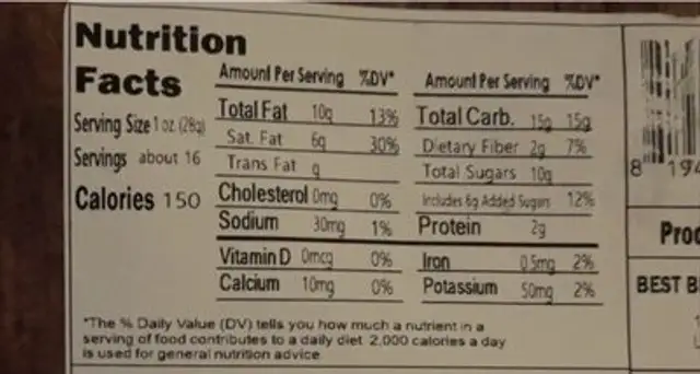Cashews cranberries dark chocolate nutrition facts table
