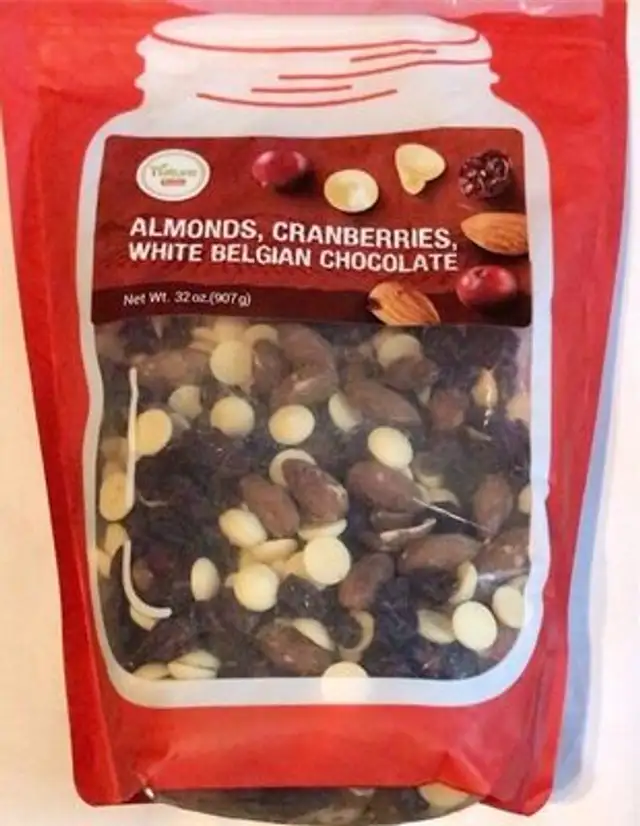 Almonds, Cranberries, White Belgian Chocolate