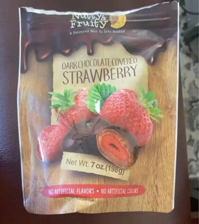 Nutty fruity dark chocolate covered strawberry ounces