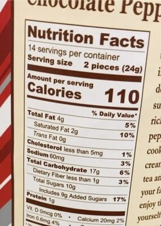 Cream Filled Rolled Wafers nutrition facts table