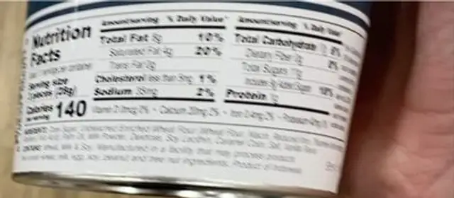 Wafer rolls nutrition facts table