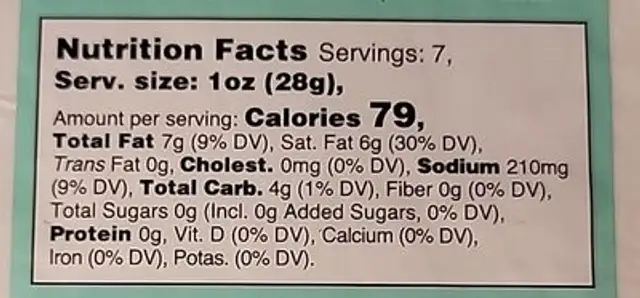 Esti plant- based feta style nutrition facts table