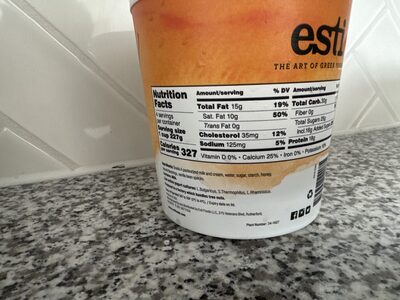 The Art Of Greek Honey Vanilla Yogurt nutrition facts table