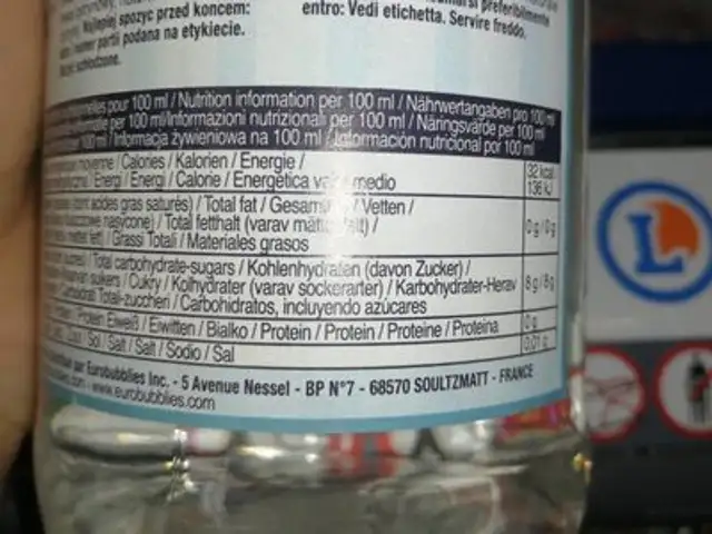 Effervé French - française limonade pétillante nutrition facts table