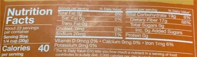 Ever Crisp nutrition facts table