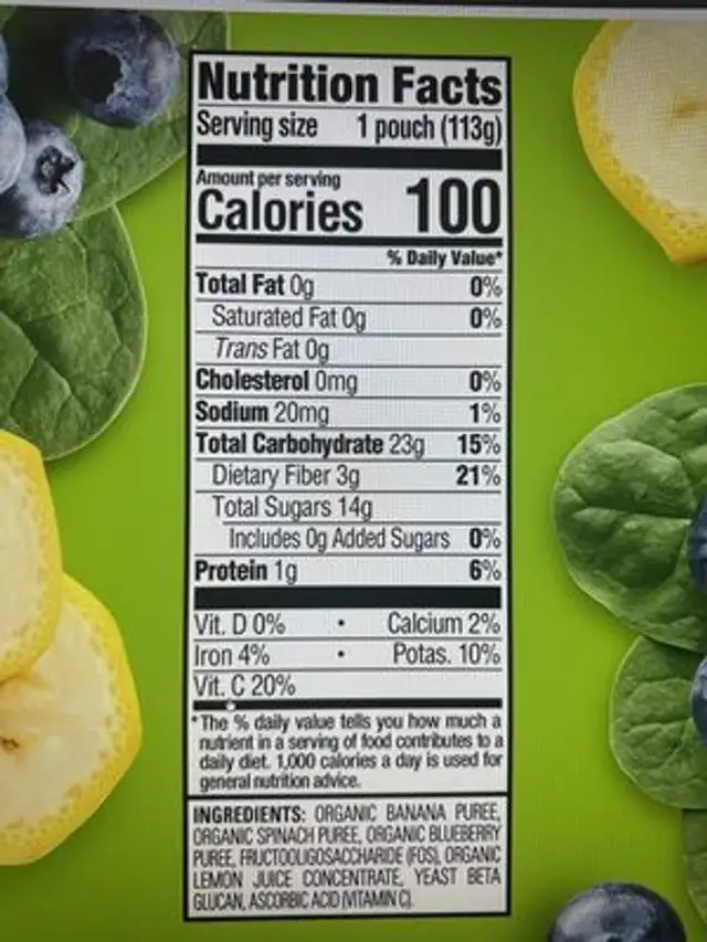 Super bellies nutrition facts table