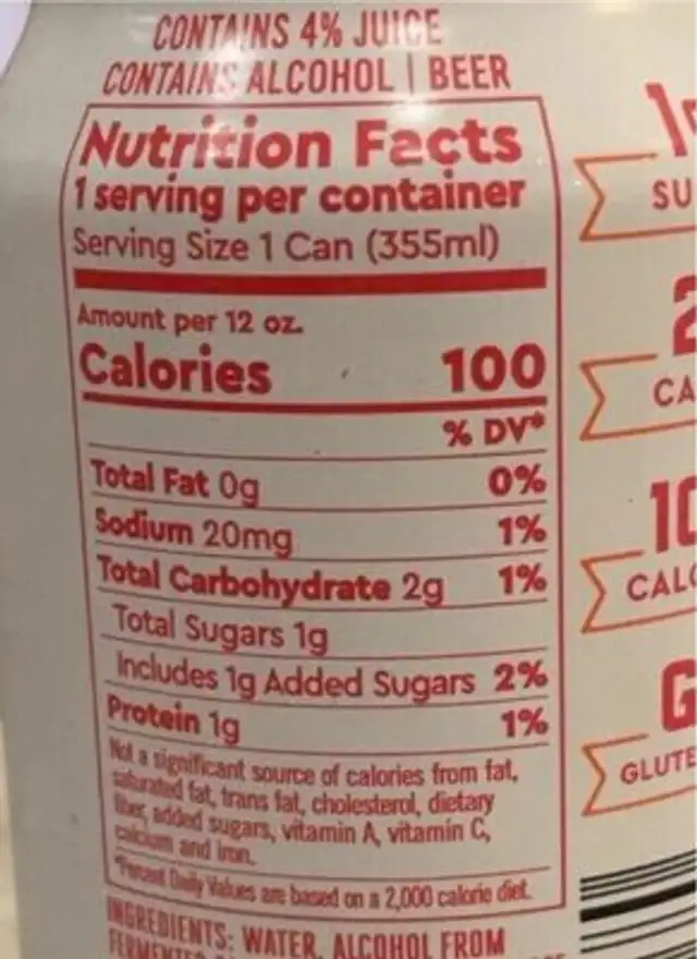 H2Roads nutrition facts table