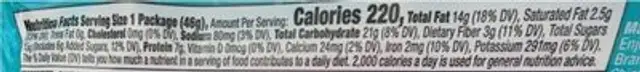 Seed and Fruit Mountain Mambo nutrition facts table