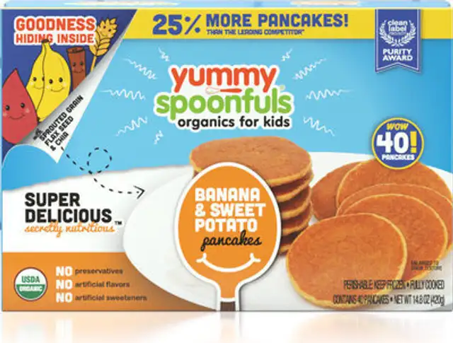 Organic banana and sweet potato pancakes with sprouted grain