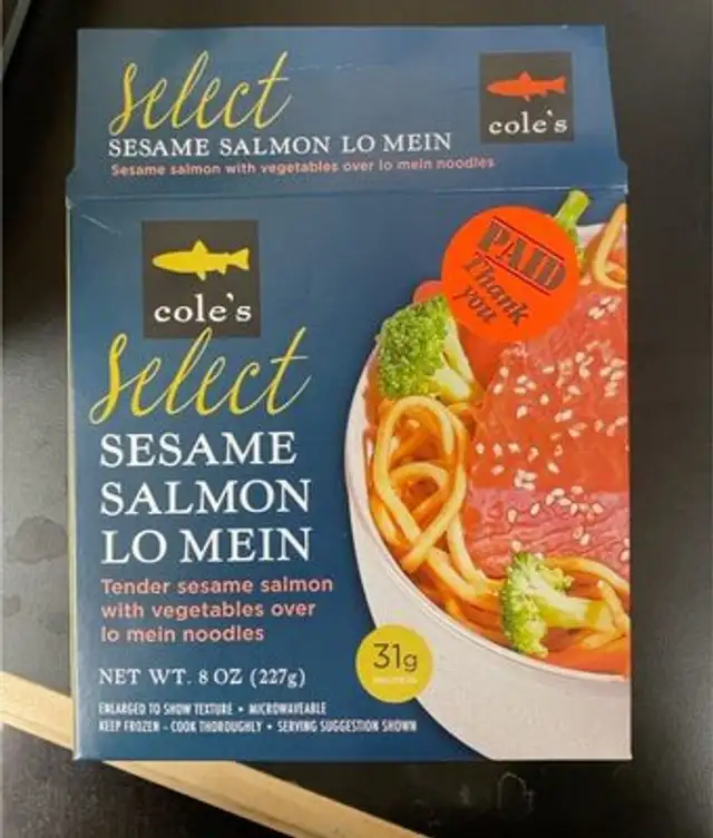 Select sesame salmon lo mein