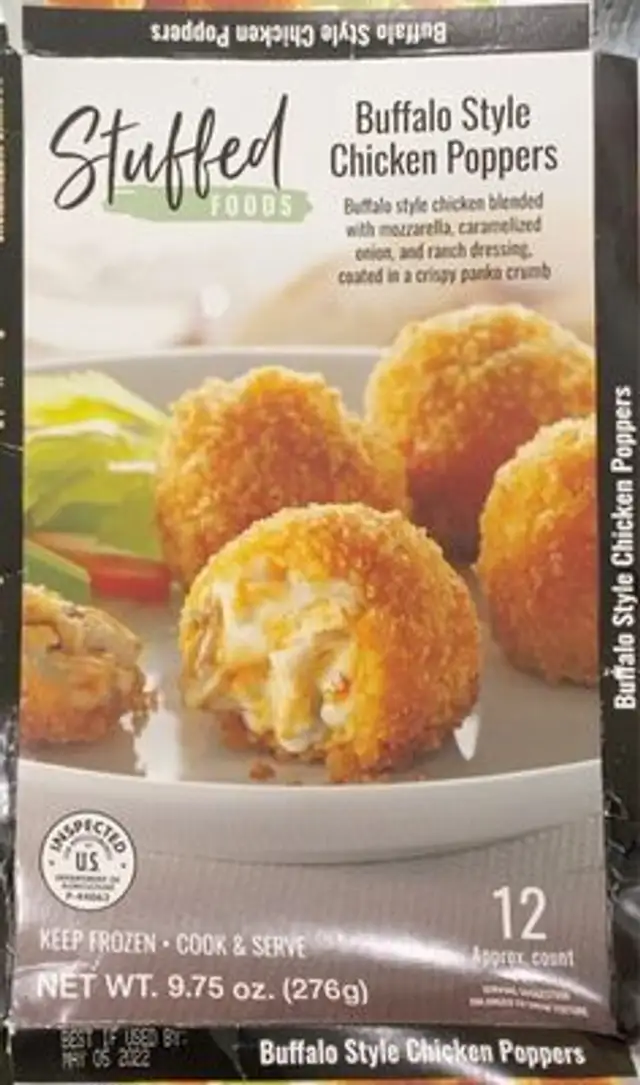 Buffalo style chicken poppers