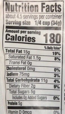 Paleo Mix nutrition facts table