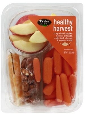Healthy harvest crisp sliced apples, natural almonds, colby jack cheese, & sweet carrots