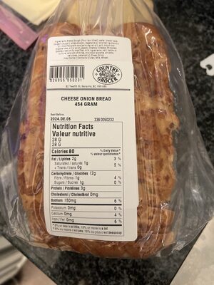 Cheese onion bread - Country grocer
