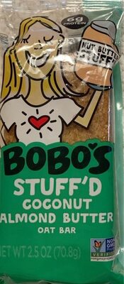 Bobo's Nut Butter Stuff'D Oat Bars-Coconut Almond Butter Filled front packaging
