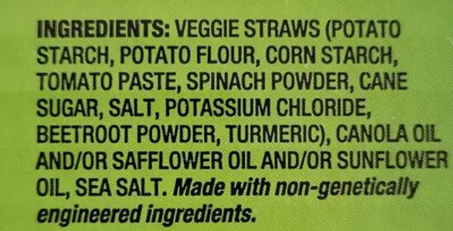 Légumes du jardin ingredients label