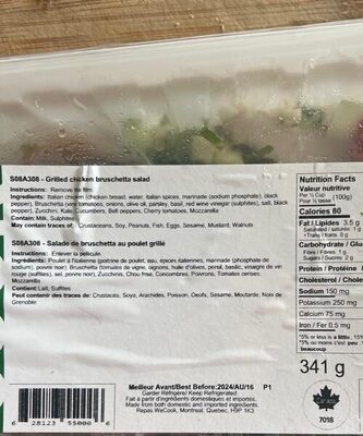 Salade de bruschetra au poulet grillé front packaging