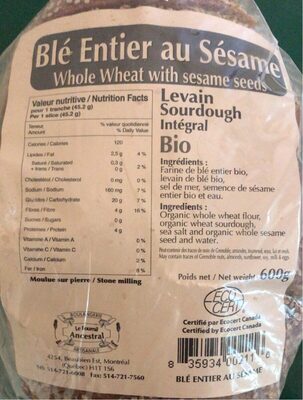 Blé entier au sésame